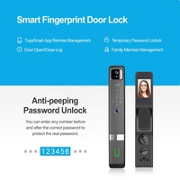 Cerradura Inteligente Electrónica para Puerta con Reconocimiento Facial 3D Automático, Huella Dactilar, Control Remoto por Aplicación Tuya Wifi, con Cámara de Ojo de Gato PST-H20-P