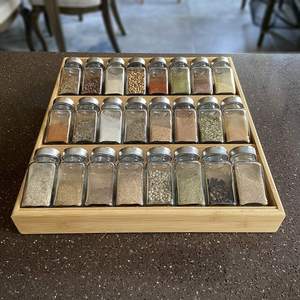 Combohome Ruota <span class=keywords><strong>di</strong></span> <span class=keywords><strong>Legno</strong></span> <span class=keywords><strong>di</strong></span> Bambù Spice Rack Organizzatore Trasporto Libero Mensola Titolare In Piedi - Product Image 1