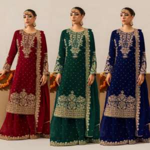 Ensemble Faux Georgette Palazzo Kurti de créateur avec tenue ethnique indienne Dupatta Premium pour femmes pour fêtes, festivals et mariages - Product Image 6