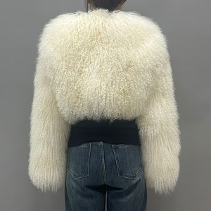 Nuova giacca di <span class=keywords><strong>pelliccia</strong></span> di agnello di lunghezza del raccolto giacca di <span class=keywords><strong>pelliccia</strong></span> mongolia da donna - Product Image 3