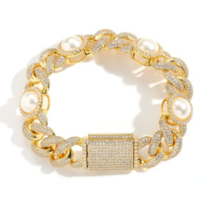 Cadena Cubana de Perlas de 15 mm Estilo Hip Hop, Pulsera Hip Hop, Accesorios para Hombre, Collar Lijing de Moda Tanjing - Product Image 1