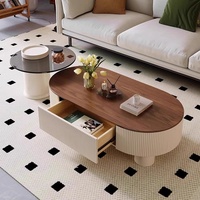 Table basse en bois massif de noyer noir d'Amérique du Nord, certifiée FSC, table centrale ovale moderne pour projets hôteliers de luxe, vente en gros