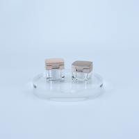 3g 6g Mini bocaux vides carrés en plastique or rose pour baume à lèvres Contenant pour crème oculaire avec bouchon rabattable