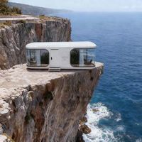 Capsule spatiale intelligente de 20 pieds, maison capsule à deux étages pour la relaxation et le sommeil, espace commercial pour maison d'hôtes