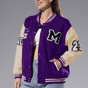 Customized Breathable Canvas Stand Collar Printed <b>Lightweight</b> Varsity <b>Jacket</b> High Quality Casual Design Letterman <b>Womens</b> Winter - Product Image 5