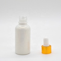 Flacon compte-gouttes cylindrique en verre blanc de 30 ml avec bouchon à vis, vide, pour sérum cosmétique et emballage d'huiles essentielles