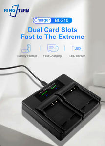 RingTeam-Cargador doble con luz LCD, cargador de batería BLG10 para cámaras Pana Sonic Lumix, GX7, GX80, GX85, Mark II, 2 uds., 2 unidades - Product Image 2