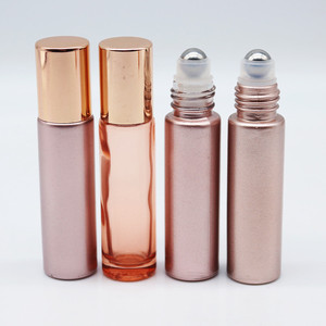 Svuota il rotolo di profumo di vetro in oro rosa da <span class=keywords><strong>10</strong></span> <span class=keywords><strong>ML</strong></span> sulla bottiglia bottiglie di rullo di olio essenziale di profumo rosa da 1/3 once - Product Image 3