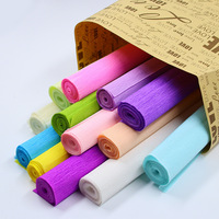 Rouleau de papier crépon coloré double face de 250 cm x 25/50 cm pour la création de fleurs et la décoration d'emballages, compatible avec l'impression en héliogravure