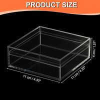 Boîte de rangement 11x11x4cm en acrylique, boîte de rangement pour booster Etb, boîte carrée en plastique, conteneur de rangement, bacs empilables pour cosmétiques