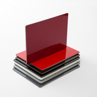Panneau composite en aluminium noir brillant revêtu de FEVE 1220x2440mm pour revêtement mural extérieur