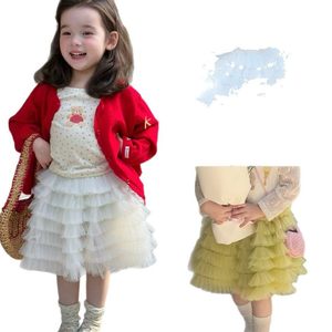 Tongxingyuan Girls Tulle Skirt Cake Skirt A-Line Solid Color Mesh Spring For Baby Girls - Product Image 5
