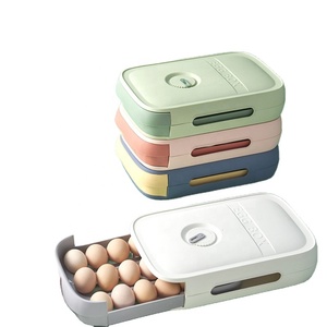 refrigerator fresh-keeping Drawer Type Egg Storage Box with Lid Egg Trays Rolling Drawer Egg Storage Container