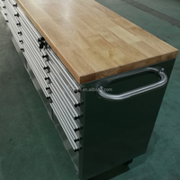 Armoire à roulettes extra large de 96 pouces en acier inoxydable, 24 tiroirs robustes, glissières à billes, multiprise, tiroirs verrouillables, OEM