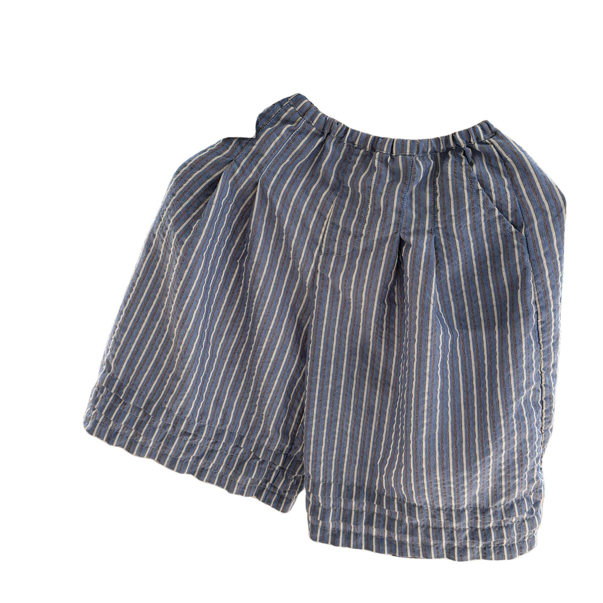 2025 Summer Linen Cotton Nine-Point Pants for Girls Korean Version