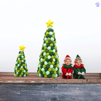 Sapin de Noël en feutre de laine personnalisé de haute qualité, écoresponsable et naturel, avec base de table personnalisable, fabriqué au Népal
