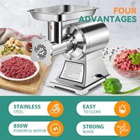 Nouvelle Hachoir à Viande Électrique Professionnel pour Restaurant et Ferme, 220V, Capacité 150KG/H, Triphasé/Monophasé, pour Hacher Carottes, Viande de Porc, Ail et Préparer des Saucisses