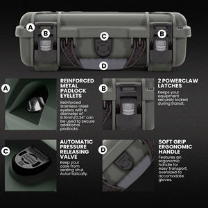 Free sample High Quality IP67 <b>Black</b> Waterproof Hard Plastic Case with Foam OEM And ODM Customized Support Aluminum <b>Suitcase</b> Case - Product Image 5