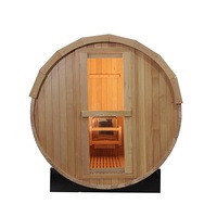 Sauna en baril de cèdre rouge traditionnel pratique 6-8 personnes grand espace extérieur vapeur sèche sona hammam avec porche