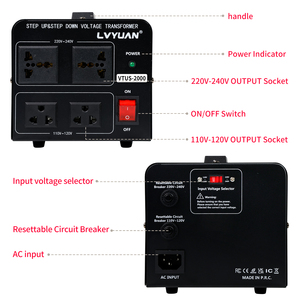 Transformateur LVYUAN 2000W 1000W, convertisseur de tension <span class=keywords><strong>220</strong></span> à <span class=keywords><strong>110</strong></span>, transformateur élévateur et abaisseur de tension <span class=keywords><strong>220</strong></span> à <span class=keywords><strong>110</strong></span> - Product Image 4