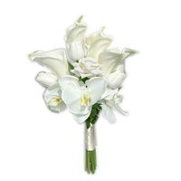 Fleurs artificielles classiques et durables en soie, type lys calla, pour mariage, fleurs de main pour la mariée et le marié, provenant de Chine continentale