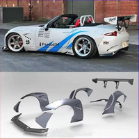Kit carrosserie en fibre de carbone pour Mazda MX5 ND, MX5 amélioré au style Rocket, passages de roues larges, spoiler avant, diffuseur