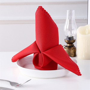 Serviettes de <span class=keywords><strong>table</strong></span> carrées en polyester en gros, durables, écologiques, personnalisées pour les banquets de mariage romantiques, la décoration de dîners d'hôtel - Product Image 1