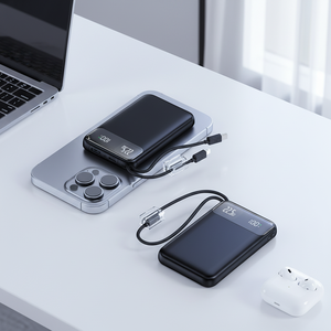 Power Bank all'ingrosso ad alta capacità 10000mAh con ricarica rapida PD22.5, batteria esterna con <span class=keywords><strong>2</strong></span> cavi integrati, Power Station - Product Image 1