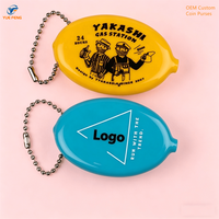 Porte-monnaie de dessin animé, sac à monnaie en PVC personnalisé, porte-clés, fabricant de moules par injection, fournisseur d'usine, portefeuilles de marque OEM
