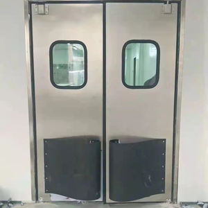 Porte battante à double action en acier inoxydable 304, robuste, résistante aux chocs, pour usage intensif, isolation thermique, cuisine commerciale intérieure - Product Image 1