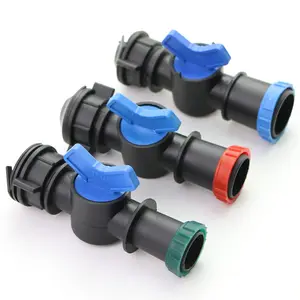 plastic PE pipe drip tape connector layflat hose valve automatic irrigation system drip fitting mini lock ring offtake valve