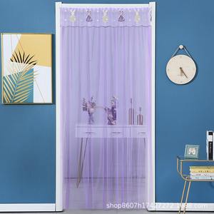 Rideau de porte en dentelle en polyester, résistant aux insectes, facile à installer, pour entrée, séparation de pièce, usage domestique en chambre, idéal pour l'été - Product Image 1