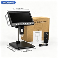 YAOGONG 7.0" Digital Microscope 5MP 1200X with 8 LED Light for Phone Repair PCB Soldering Motherboard Inspection Magnifier Tool