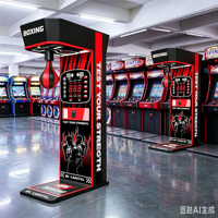 Machine d'arcade de boxe électronique à monnayeur, avec interface en anglais, garantie 1 an, pour bars et centres de divertissement familial