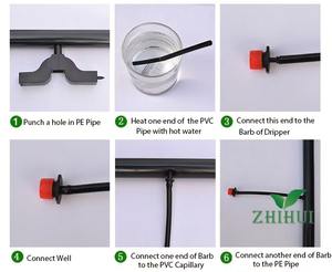 Micro tubes capillaires en PVC noir de haute qualité 3/5mm 4/7mm pour connecter la tête d'arrosage d'irrigation agricole/le <span class=keywords><strong>goutteur</strong></span> de flèche - Product Image 3