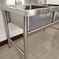 Wastafel Baja Anti Karat 1.0mm Berkualitas Tinggi dengan Lapisan Pembersih Otomatis, Kapasitas Beban 300kg/m, untuk Dapur Komersial dan Sekolah