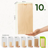 Sacs en papier kraft brun SOS personnalisés recyclés de qualité alimentaire pour emporter, sacs en papier jetables pour emporter avec votre propre logo
