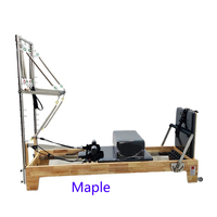 Reformadores de Pilates de Grado Clínico, Reformer de Pilates de Madera de Arce con Media Trapecio para Fisioterapia, Rehabilitación y Soporte para Descompresión Espinal
