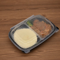 Conteneur jetable en plastique PP personnalisé pour la préparation de repas au micro-ondes Boîte d'emballage alimentaire à emporter à clapet