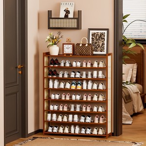Luxury Retro Simple Bamboo and Wooden <b>Shoe</b> <b>Rack</b> for Home Use, Entrance, New 2026 Indoor Style, Easy Installation - Product Image 2
