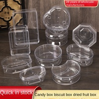 Boîte à dessert en plastique transparent PS pour collations bonbons aux fruits secs mariages-utilisation avec des aliments pour animaux de compagnie au chocolat et usine de sucre en gros