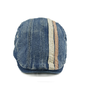 wholesale custom plain blank denim short brim ivy cap - Product Image 3