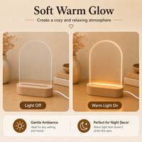 Base de lampe en bois acrylique 3D avec lumière intelligente LED pour la maison enfants fêtes d'anniversaire décor de la Saint-Valentin chambre table de chevet