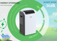 Aire acondicionado de batería para el hogar 7000 Btu/H Refrigeración recargable Almacenamiento de energía Aire acondicionado portátil móvil