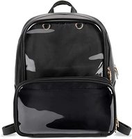 Sac à dos d'école pour enfants FAMA Factory Pins Bag, sac à dos transparent en vinyle à double fenêtre, style kawaii pour étudiants