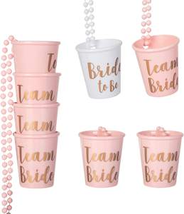 แก้วช็อตพลาสติกสร้อยคอถ้วยดื่มสำหรับงานแต่งงานเจ้าสาวงานเลี้ยงสละโสดของตกแต่งทีมเจ้าสาวที่จะเป็นถ้วย - Product Image 1