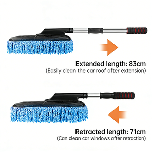 Prix de gros Shengfeng Nouveau style Balai à cire extensible en acier inoxydable et microfibre, Brosse à cire pour voiture, Nettoyage portable des <span class=keywords><strong>vitres</strong></span> et des poussières - Product Image 1