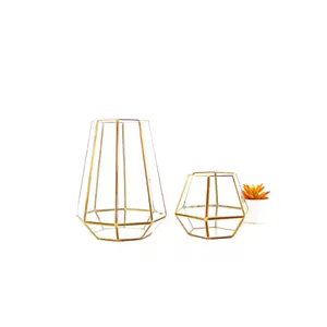 Floreros De Vidrio Para Centros De Mesa Hồ Cạn Thu Nhỏ Thủy Tinh Hình Học Bình, Bình Thủy Tinh Nhập Khẩu Centerpieces Cưới Bình