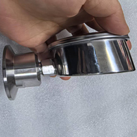 Manomètre à trois colliers en acier inoxydable, manomètre sanitaire à membrane, manomètre à trois colliers