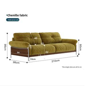 Foshan Antique Style trois places canapé droit ensemble grand chenille <span class=keywords><strong>tissu</strong></span> pour petit appartement salon - Product Image 6